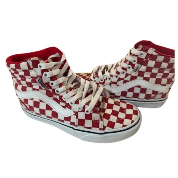 Vans Sk8-Hi Checkered red and white size 6 - Picture 4 of 7